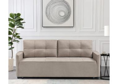 ספה מעוצבת נפתחת למיטה זוגית עם ארגז מצעים דגם ספידי בגוון קפוצינו