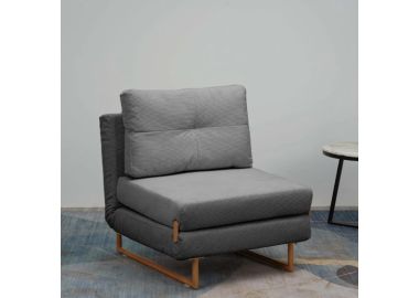 כורסא נפתחת למיטה מרופדת בד קורדרוי דגם לילך בגוון אפור