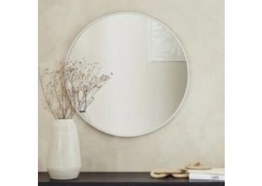 מראה מיוחדת בקוטר 100 ס"מ עם מסגרת לבנה