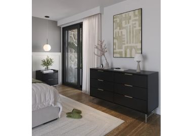 קומודה 6 מגירות בגוון שחור דגם שוהם