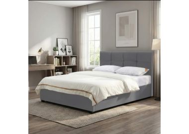 מיטה רחבה לנוער 120*190 מרופדת בד קטיפתי עם ארגז מצעים מעץ דגם ענבל