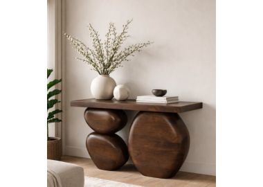 קונסולת עץ בעיצוב פיסולי יוקרתי דגם אלפנט 