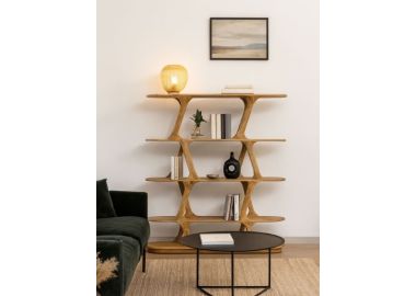 ספריית עץ עיצוב טבעי ומרשים דגם איזבל 