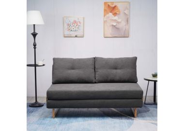 ספה 150 ס"מ נפתחת למיטה מרופדת בד קורדרוי דגם לילך בגוון אפור