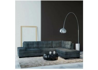 מערכת ישיבה פינתית מבד סוואנה דגם גיא בגוון אפור כהה