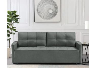 ספה מעוצבת נפתחת למיטה זוגית עם ארגז מצעים דגם ספידי בגוון אפור