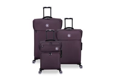 סט 3 מזוודות בד יוקרתיות וקלות 30/25/20 דגם Simultaneous סגול