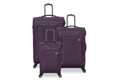 סט 3 מזוודות בד יוקרתיות וקלות 30/25/20 דגם Teleported צבע סגול שזיף