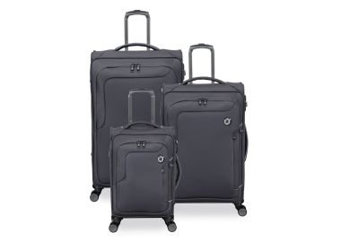 סט 3 מזוודות בד יוקרתיות וקלות 30/25/20 דגם Teleported צבע אפור פחם