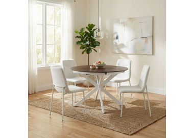 שולחן אוכל+4 כיסאות 1.2-2 טנריף אגוז+כיסא איתן