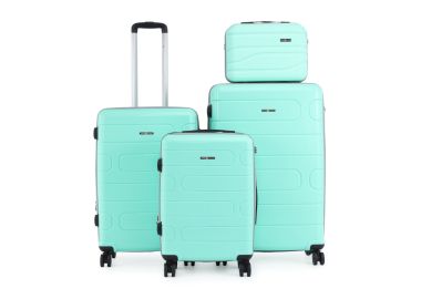 סט 3 מזוודות יוקרה קשיחות עם תיק איפור 20/26/30 דגם Wander צבע מנטה