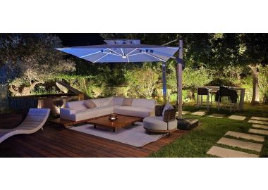 שמשית צד 3x3 מטר עם תאורת לד סולארית 