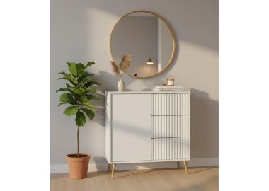 שידת קומודה דגם ברצלונה רוחב 91 ס"מ בגוון לבן