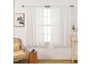 וילון השחלה דגם לורנס 140x260 ס"מ צבע שמנת