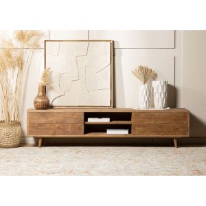 מזנון עץ אורן טבעי 200 ס"מ דגם פליין