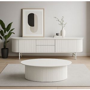 מזנון ושולחן בעיצוב יוקרתי דגם שלג בגוון לבן