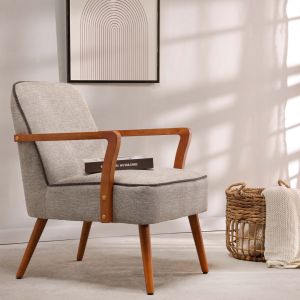 כורסא בד בגוון חום בהיר דגם מקנזי 