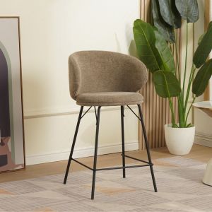 כסא בר בד בגוון חום בהיר דגם מינימל