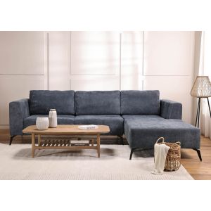 ספה פינתית ימין 300 ס"מ בד כחול דגם ג'ניס