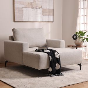 כורסאת שזלונג בד בגוון אבן דגם מקס