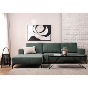 ספה פינתית שמאל 270 ס"מ בד בגוון ירוק דגם ריילי