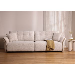 ספה תלת מושבית 255 ס"מ בד בגוון אבן דגם קלינטון