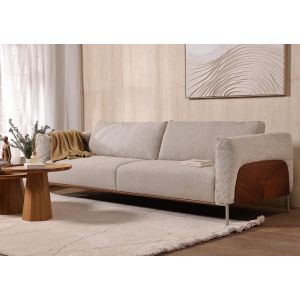 ספה תלת מושבית 280 ס"מ בד בגוון בז' דגם פורטלנד