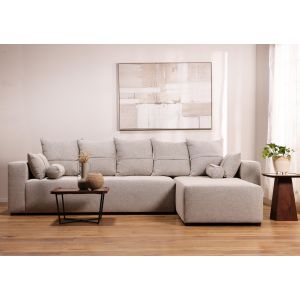 ספת רביצה פינתית ימין 200*300 ס"מ בד אפור בהיר דגם פיקולו