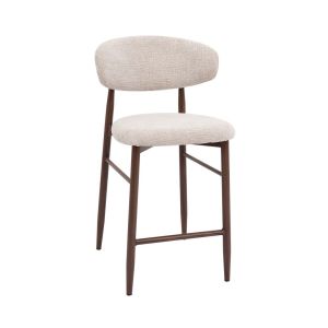 כסא בר משענת גב בד בז' דגם MOON