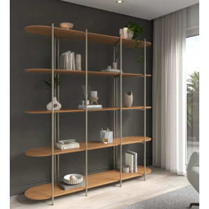 ספרייה מעוצבת ויוקרתית דגם אליאנה בגוון קינמון וזהב