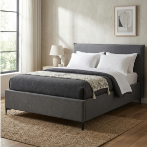 מיטה לנוער 190×120 עם ארגז מצעים דגם גלורי בגוון אפור