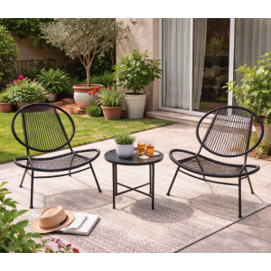 פינת ישיבה בגוון שחור OUTDOOR