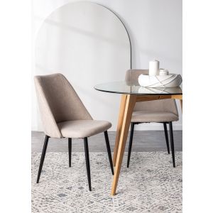 כסא פינת אוכל בז' מרופד דגם PRIZMO