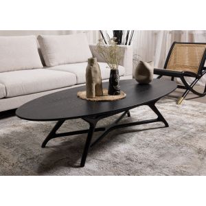 שולחן סלון בגוון שחור 80*180 ס"מ דגם OVALY