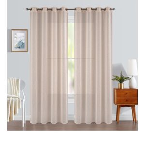 וילון דמוי פשתן דגם טוהר 140x250 ס"מ צבע אבן