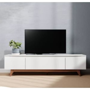 מזנון טלוויזיה 220 ס"מ בגוון לבן מט דגם אופל