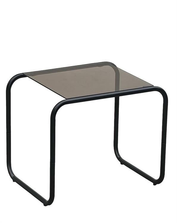 שולחן צד מעוצב VENTANA מתכת וזכוכית כהה