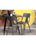 כסא פינת אוכל נערם אפור פלסטיק קשיח דגם ELMO