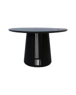 שולחן אוכל עגול שחור עץ טיק קוטר 120 ס"מ דגם סלאטי