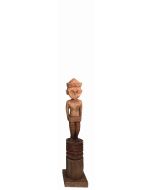 פסל טרייב ילד בגוון טבעי עץ מנגו 88.5 ס"מ