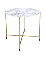 שולחן קפה ברזל שחור/לבן/זהב 42 ס"מ דגם מארמור