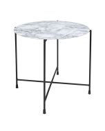 שולחן קפה ברזל שחור/לבן/42 ס"מ דגם מארמור