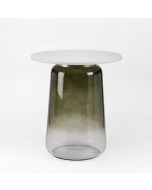 שולחן אקסנט ירוק שיש/זכוכית