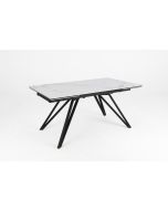 שולחן אוכל שחור/לבן קרמיקה 90*160 ס"מ דגם אלבין
