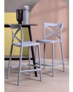 כסא בר כחלחל משענת גב פלסטיק קשיח דגם XISO