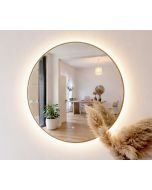 מראה עגולה קוטר 80 ס"מ דגם סטפני פליז LED 30W