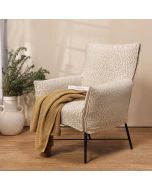 כורסא בד גב גבוה בגוון בז' דגם צ'רלי