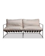 ספה זוגית גינה בד בגוון בז' משולבת מתכת דגם OUTDOOR