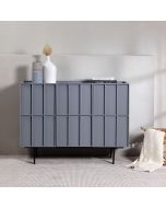 שידת קונסולה  2 דלתות+2 מגירות MDF ופורניר אלון בגוון כחול דגם קיוב