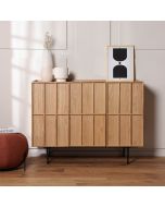 שידת קונסולה  2 דלתות+2 מגירות MDF ופורניר אלון בגוון טבעי דגם קיוב